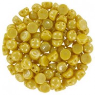 Cuentas de vidrio Czech Cabuchones 2 agujeros 6mm - Lemon Shimmer